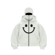 Simple Black Smiley Face Print Full-Zip Hoodie