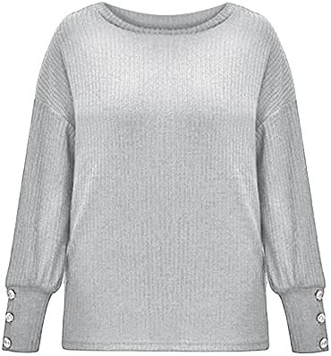 Sweater Tops Pullover Long Turtleneck Knitted Button Loose Women Sleeve Sweater Sweater Dress with Belt
